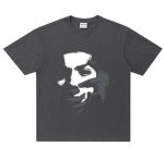 画像2: unisex Handshake & Face Print  Print Oversized Short Sleeve T-Shirt  　ハンドシェイク&フェイスプリント オーバーサイズ半袖ラウンドネック Tシャツ ユニセックス 男女兼用 (2)