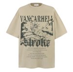 画像2: unisex Skull Statue of Liberty Print Short Sleeve T-Shirt  　　スカル自由の女神プリント 半袖ラウンドネック Tシャツ ユニセックス 男女兼用 (2)