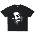 画像1: unisex Handshake & Face Print  Print Oversized Short Sleeve T-Shirt  　ハンドシェイク&フェイスプリント オーバーサイズ半袖ラウンドネック Tシャツ ユニセックス 男女兼用 (1)