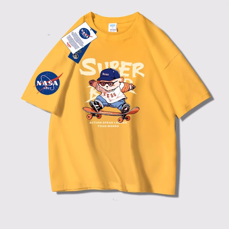 画像3: unisex NASA x Skater BearPrint Short Sleeve T-Shirt  　　NASA×スケーターベアプリント 半袖ラウンドネック Tシャツ ユニセックス 男女兼用 (3)