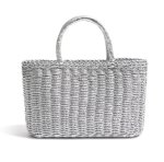画像1: Incense Woven Silver Tote Basket Bag　 インセンス織りシルバートートバスケットかご籠バッグ (1)