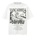 画像1: unisex Skull Statue of Liberty Print Short Sleeve T-Shirt  　　スカル自由の女神プリント 半袖ラウンドネック Tシャツ ユニセックス 男女兼用 (1)