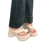 画像7: Thick-soled platform thong leather sandal slippers　厚底プラットフォームトングレザーサンダルスリッパ (7)