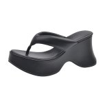 画像1: Thick-soled platform thong leather sandal slippers　厚底プラットフォームトングレザーサンダルスリッパ (1)