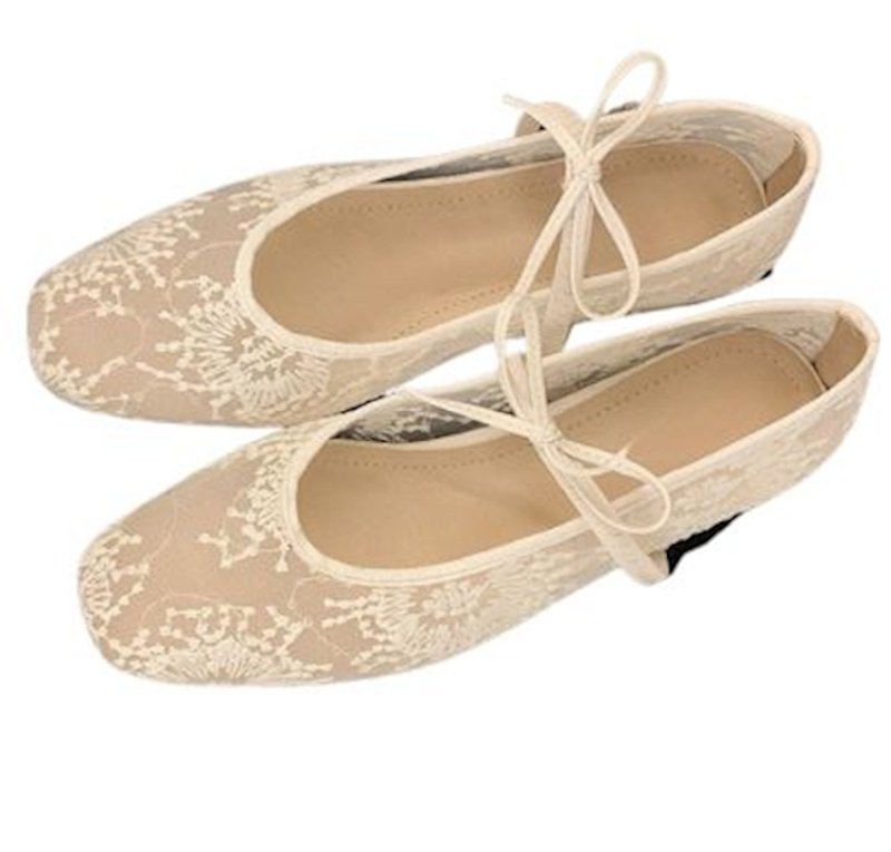 画像5: Women’s Mary Jane style lace flat pumps Shoes  　メリージェーン風スタイルレースフラットパンプス (5)