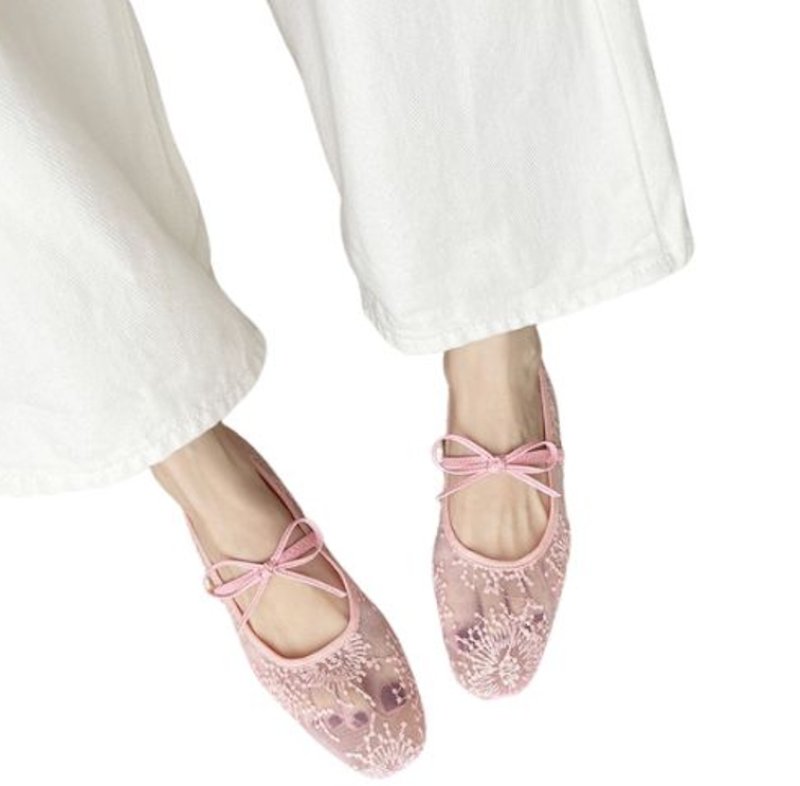 画像7: Women’s Mary Jane style lace flat pumps Shoes  　メリージェーン風スタイルレースフラットパンプス (7)