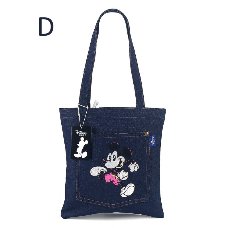 画像4: Mickey Mouse embroidered denim shoulder tote bag 　ミッキーマウス刺繍デニムショルダートートバッグ (4)
