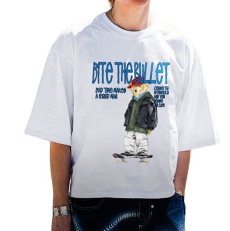 画像5: unisex Roller Skating Bear  Short Sleeve T-Shirt  　ローラースケートベア熊半袖ラウンドネック Tシャツ ユニセックス 男女兼用 (5)