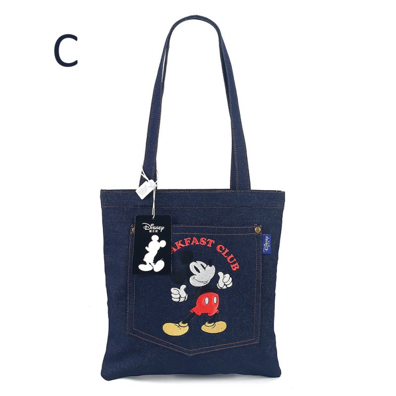 画像3: Mickey Mouse embroidered denim shoulder tote bag 　ミッキーマウス刺繍デニムショルダートートバッグ (3)
