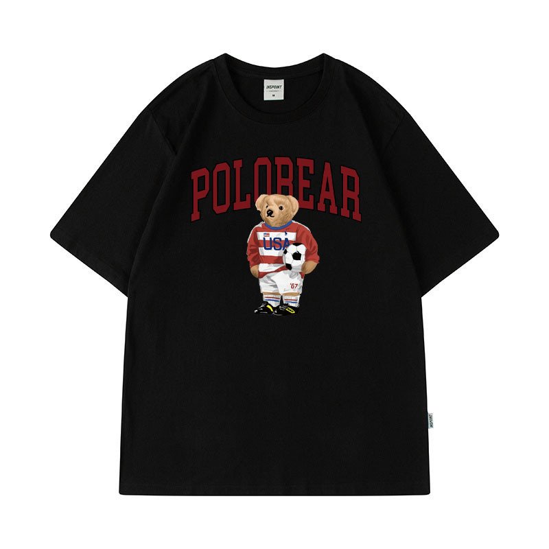 画像2: unisex POLO BEAR print Short Sleeve T-Shirt 　POLO BEAR printポロベアプリント 半袖ラウンドネック Tシャツ ユニセックス 男女兼用 (2)