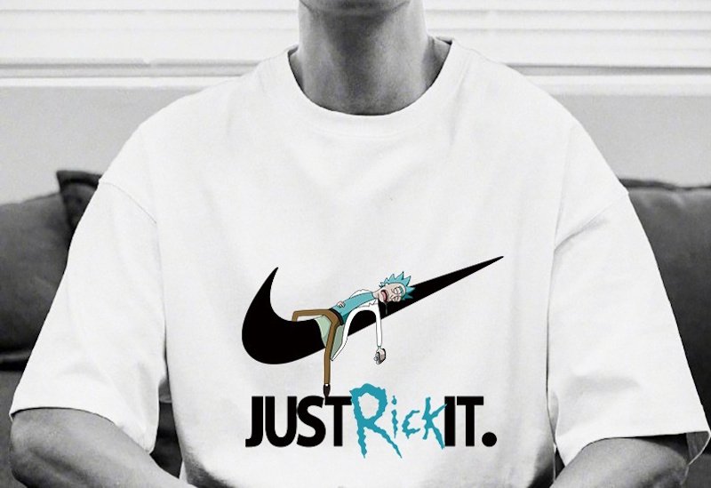 画像4: unisex JUST RICK IT letter logo & Rick Short Sleeve T-Shirt 　JUST RICK ITレターロゴ＆リック 半袖ラウンドネック Tシャツ ユニセックス 男女兼用 (4)