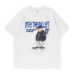 画像1: unisex Roller Skating Bear  Short Sleeve T-Shirt  　ローラースケートベア熊半袖ラウンドネック Tシャツ ユニセックス 男女兼用 (1)