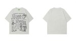 画像4: unisex Hip Hop Graffiti Puppy Print Short Sleeve T-Shirt  　ヒップホップグラフィティパピー子犬　プリント 半袖ラウンドネック Tシャツ ユニセックス 男女兼用 (4)