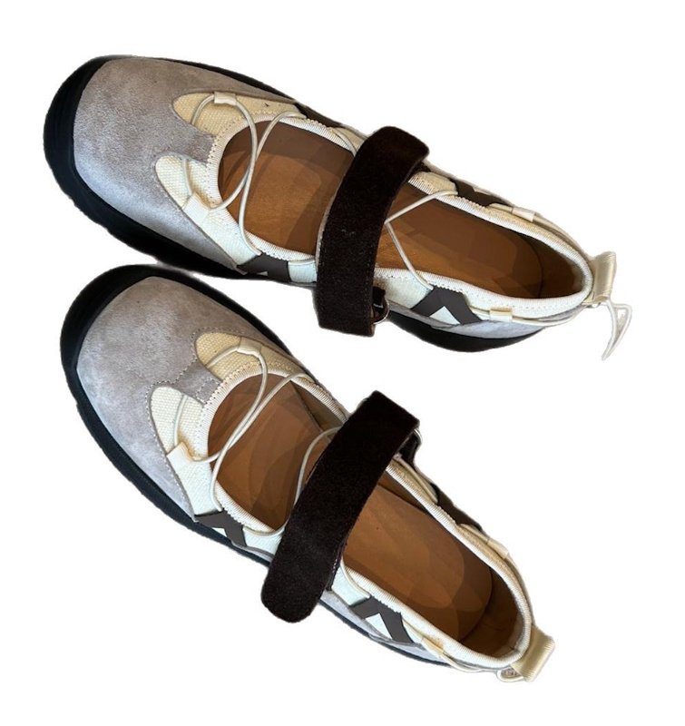 画像6: Women's Lace-up bicolor leather ballet sneakers　 レースアップバイカラーレザーバレースニーカーバレリーナシューズシューズ (6)