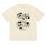 画像1: Unisex drunk mickey mouse print Short Sleeve T-Shirt 　ドランクミッキーマウスプリント 半袖ラウンドネック Tシャツ ユニセックス 男女兼用 (1)