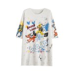 画像2: Unisex Tweety Bear Goofy Dog Graphic Paint Oversized T-shirt  男女兼用 ユニセックス 80s 90s ヴィンテージ風 古着風 グーフィー ベア トゥイーティー グラフィックペイントオーバーサイズ半袖Tシャツ (2)