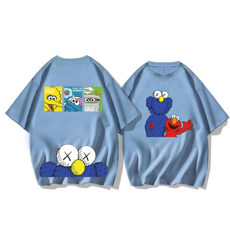 画像6: unisex Sesame Street double-sided print Short Sleeve T-Shirt 　セサミーストリートダブルプリント 半袖ラウンドネック Tシャツ ユニセックス 男女兼用 (6)