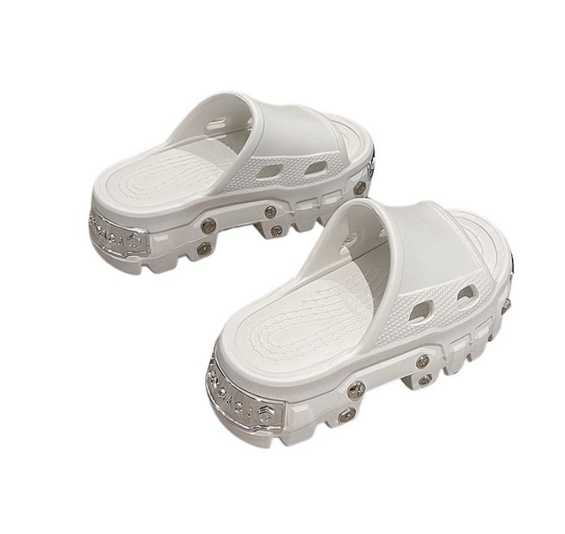 画像3: Unisex Thick sole rivet hole sandal shoes  プラットフォーム厚底金具t付きリベットホールサンダルシューズ 男女兼用サイズ (3)