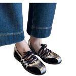 画像5: Women's Round Head Mary Jane Lace Up Ballet Shoes Sneakers Pumps Shoes　 メリージェーンフレンチレースアップレザーバレースニーカーバレリーナシューズ (5)