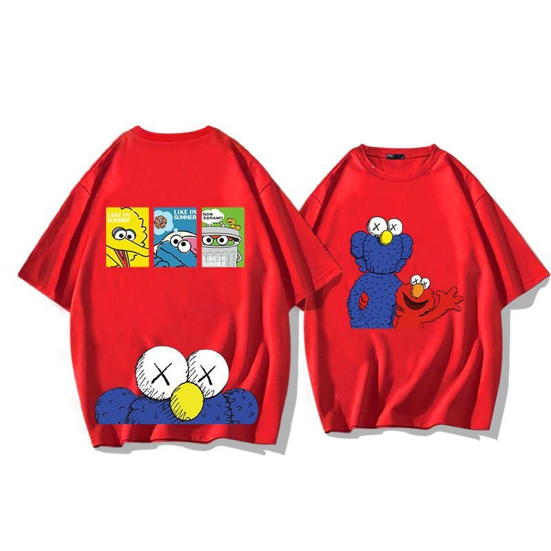 画像4: unisex Sesame Street double-sided print Short Sleeve T-Shirt 　セサミーストリートダブルプリント 半袖ラウンドネック Tシャツ ユニセックス 男女兼用 (4)