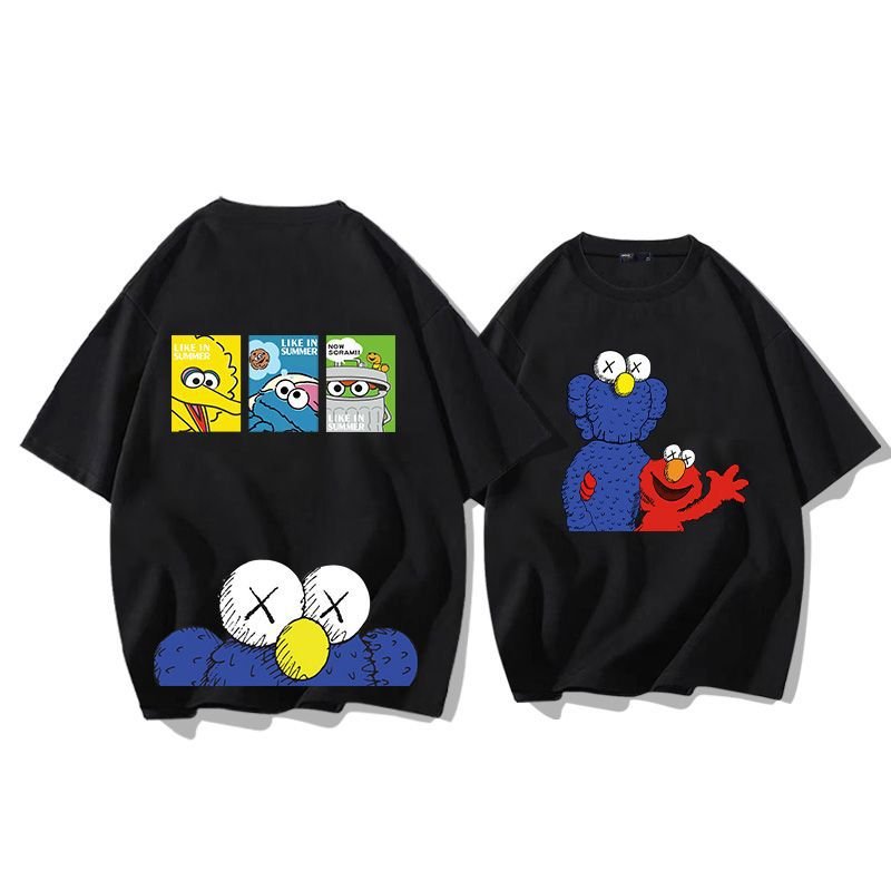 画像2: unisex Sesame Street double-sided print Short Sleeve T-Shirt 　セサミーストリートダブルプリント 半袖ラウンドネック Tシャツ ユニセックス 男女兼用 (2)