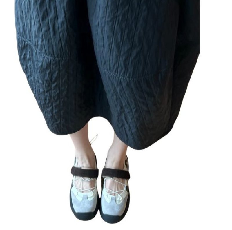 画像5: Women's Lace-up bicolor leather ballet sneakers　 レースアップバイカラーレザーバレースニーカーバレリーナシューズシューズ (5)