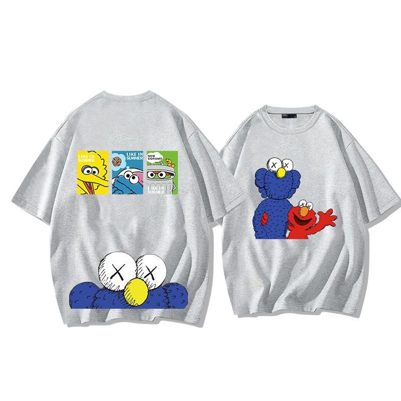 画像5: unisex Sesame Street double-sided print Short Sleeve T-Shirt 　セサミーストリートダブルプリント 半袖ラウンドネック Tシャツ ユニセックス 男女兼用 (5)