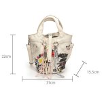 画像8: Graffiti denim bucket tote shoulder bag shoulder tote bag 　グラフィティデニムバケットショルダートートバッグ (8)