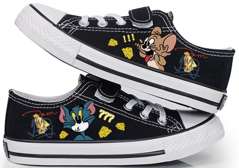 画像3: Unisex Tom and Jerry Canvas Lace-Up & Velcro Sneakers  ユニセックス 男女兼用  トム&ジェリー&キャンバスベルクロ&レースアップスニーカー (3)