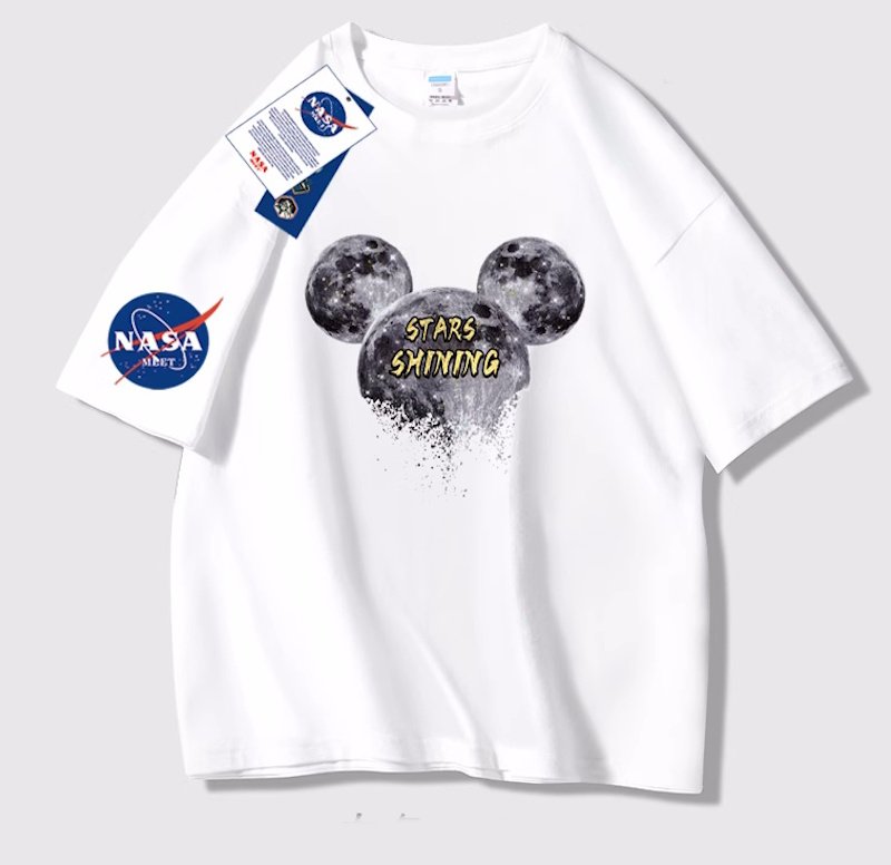 画像3: unisex NASA x Space Mickey Mouse Print Short Sleeve T-Shirt    NASAスペースミッキーマウスプリント 半袖ラウンドネック Tシャツ ユニセックス 男女兼用 (3)