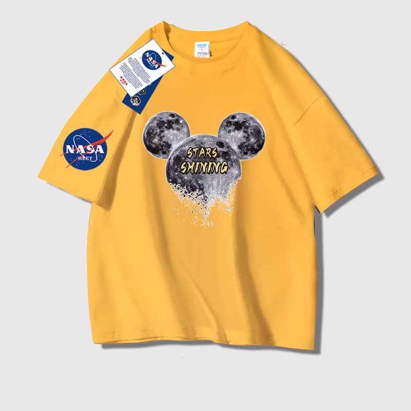 画像4: unisex NASA x Space Mickey Mouse Print Short Sleeve T-Shirt    NASAスペースミッキーマウスプリント 半袖ラウンドネック Tシャツ ユニセックス 男女兼用 (4)