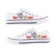 画像1: Unisex Tom and Jerry Painted Lace-up Canvas Sneakers　 ユニセックス 男女兼用  トム＆ジェリーペイントキャンバスレースアップスニーカー (1)