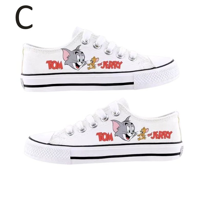 画像7: Unisex Tom and Jerry Painted Lace-up Canvas Sneakers  ユニセックス 男女兼用  トム&ジェリーペイントキャンバスレースアップスニーカー (7)