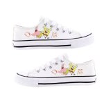 画像1: Unisex Spongebob Painted Lace-up Canvas Sneakers　 ユニセックス 男女兼用 スポンジボブペイントキャンバスレースアップスニーカー (1)