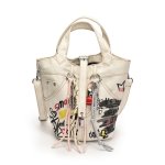 画像2: Graffiti denim bucket tote shoulder bag shoulder tote bag 　グラフィティデニムバケットショルダートートバッグ (2)