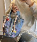 画像7: Graffiti denim bucket tote shoulder bag shoulder tote bag 　グラフィティデニムバケットショルダートートバッグ (7)