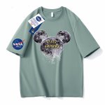 画像2: unisex NASA x Space Mickey Mouse Print Short Sleeve T-Shirt  　　NASAスペースミッキーマウスプリント 半袖ラウンドネック Tシャツ ユニセックス 男女兼用 (2)