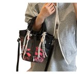 画像6: Graffiti denim bucket tote shoulder bag shoulder tote bag 　グラフィティデニムバケットショルダートートバッグ (6)