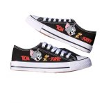 画像4: Unisex Tom and Jerry Painted Lace-up Canvas Sneakers　 ユニセックス 男女兼用  トム＆ジェリーペイントキャンバスレースアップスニーカー (4)