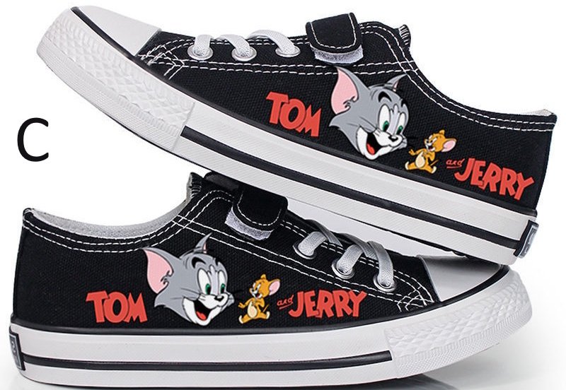 画像6: Unisex Tom and Jerry Canvas Lace-Up & Velcro Sneakers  ユニセックス 男女兼用  トム&ジェリー&キャンバスベルクロ&レースアップスニーカー (6)