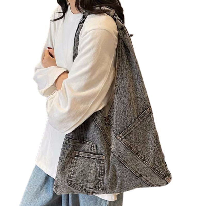 画像5:  single shoulder bag lazy windproof special bag 　デニムレイジースタイルワンショルダートートバッグ (5)