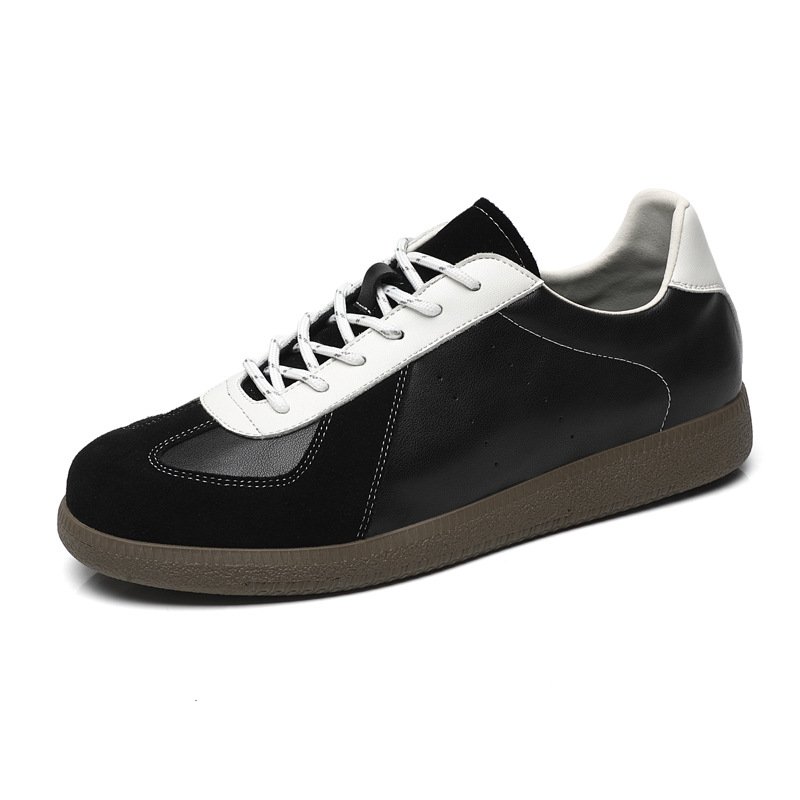 画像1: Genuine Leather Niche Flat Heel Lace-up All-match Sneakers　 ユニセックス 男女兼用 ジャーマニースタイル本革レザーレースアップスニーカー (1)