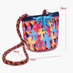 画像7: Shoulder crossbody bag with colorful diamond woven clothbucket tote shoulder bag  　カラフルダイヤモンド織りクロス付きショルダークロスボディバッグバケットバッグ (7)
