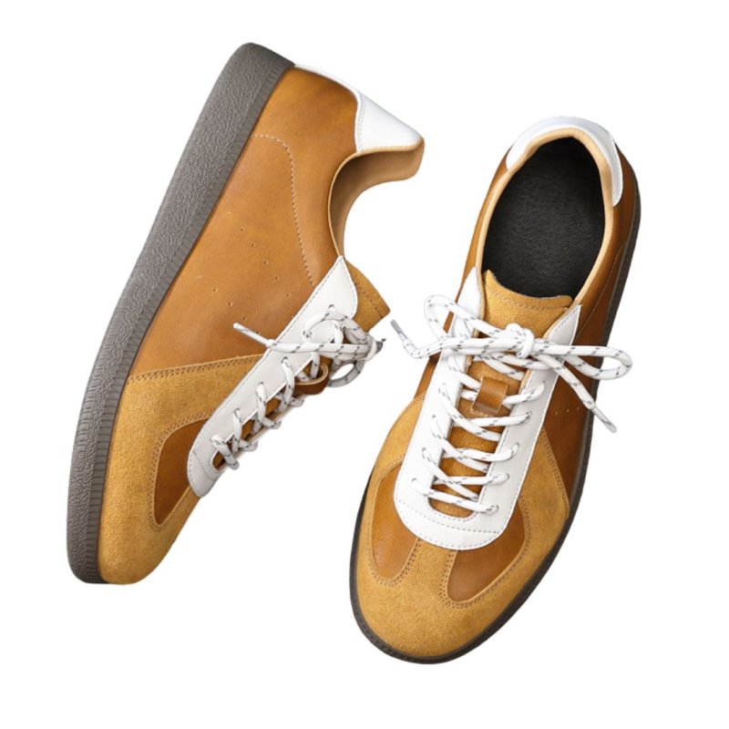画像9: Genuine Leather Niche Flat Heel Lace-up All-match Sneakers　 ユニセックス 男女兼用 ジャーマニースタイル本革レザーレースアップスニーカー (9)