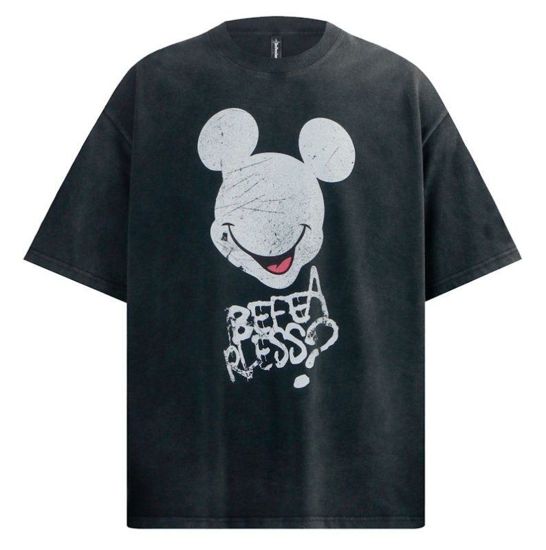 画像2: unisex Retro vintage style Mickey Mouse double-sided print Short Sleeve T-Shirt  　レトロヴィンテージスタイミッキーマウス両面プリント半袖ラウンドネック Tシャツ ユニセックス 男女兼用 (2)