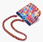 画像3: Shoulder crossbody bag with colorful diamond woven clothbucket tote shoulder bag  　カラフルダイヤモンド織りクロス付きショルダークロスボディバッグバケットバッグ (3)