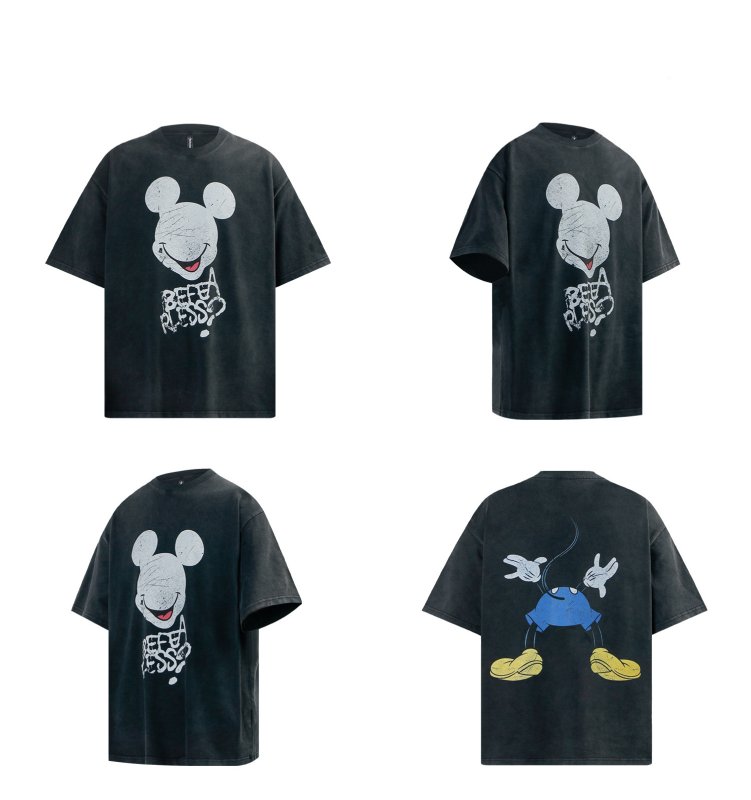 画像5: unisex Retro vintage style Mickey Mouse double-sided print Short Sleeve T-Shirt  　レトロヴィンテージスタイミッキーマウス両面プリント半袖ラウンドネック Tシャツ ユニセックス 男女兼用 (5)