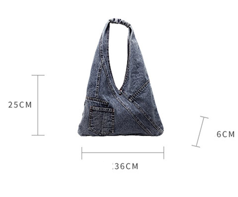 画像4:  single shoulder bag lazy windproof special bag 　デニムレイジースタイルワンショルダートートバッグ (4)