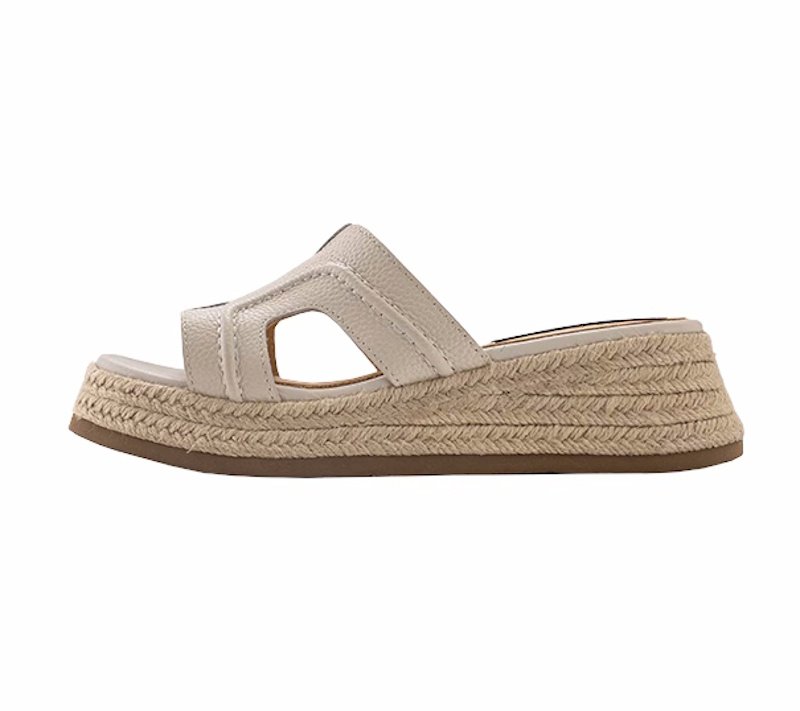 画像2:  Espadrille H Leather platform  sandal slippers　エスパドリーユHレザープラットフォームサンダルスリッパ (2)