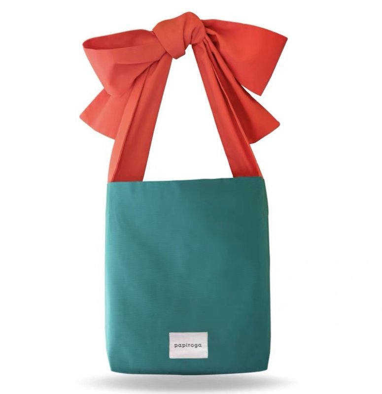 画像17: Spanish PAPIROGA girly large capacity extra large ribbon canvas Tote Shoulder Bag  ガーリーラージリボンキャンバス トートショルダーバッグ (17)